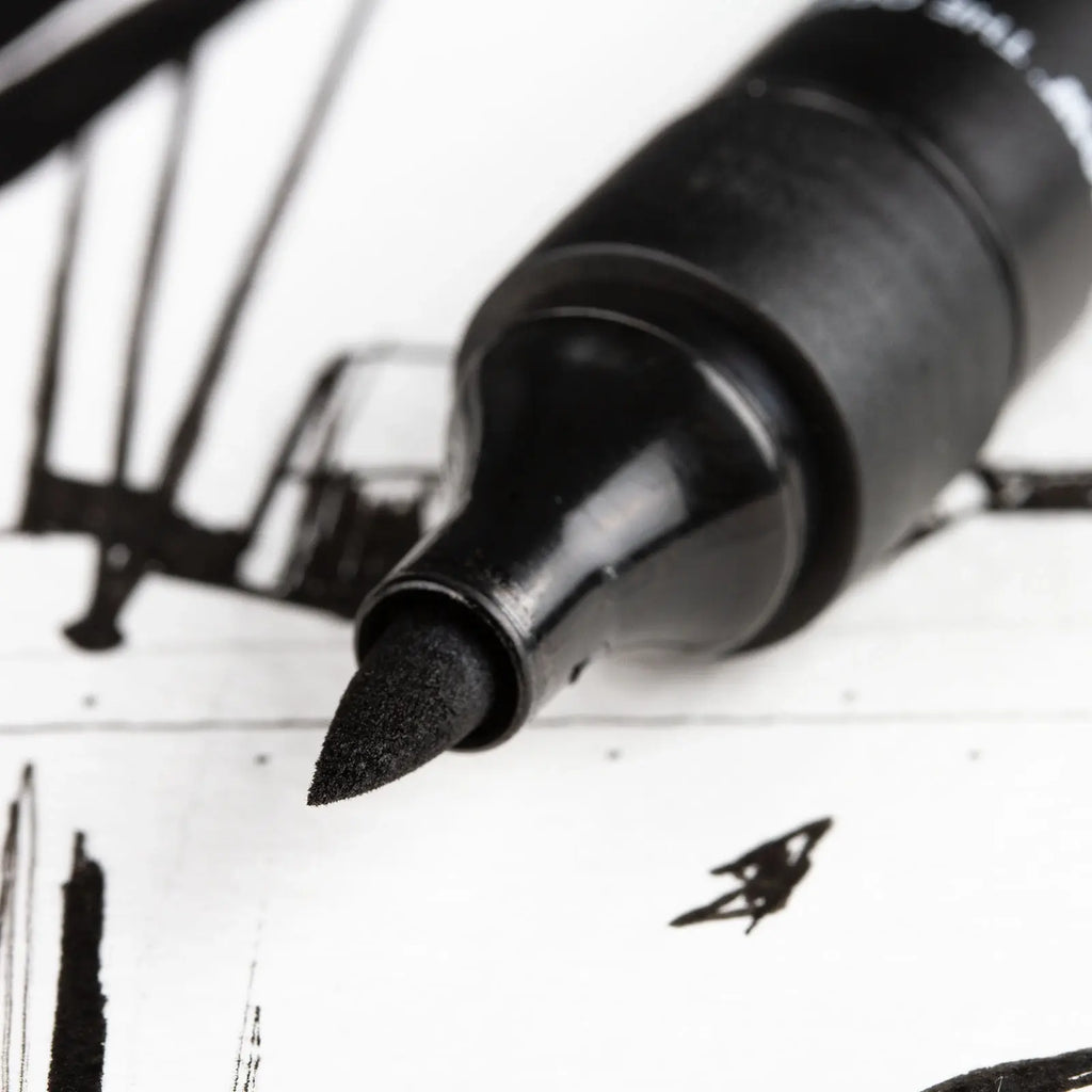 Molotow Blackliner Brush Zwart - Brushmarker