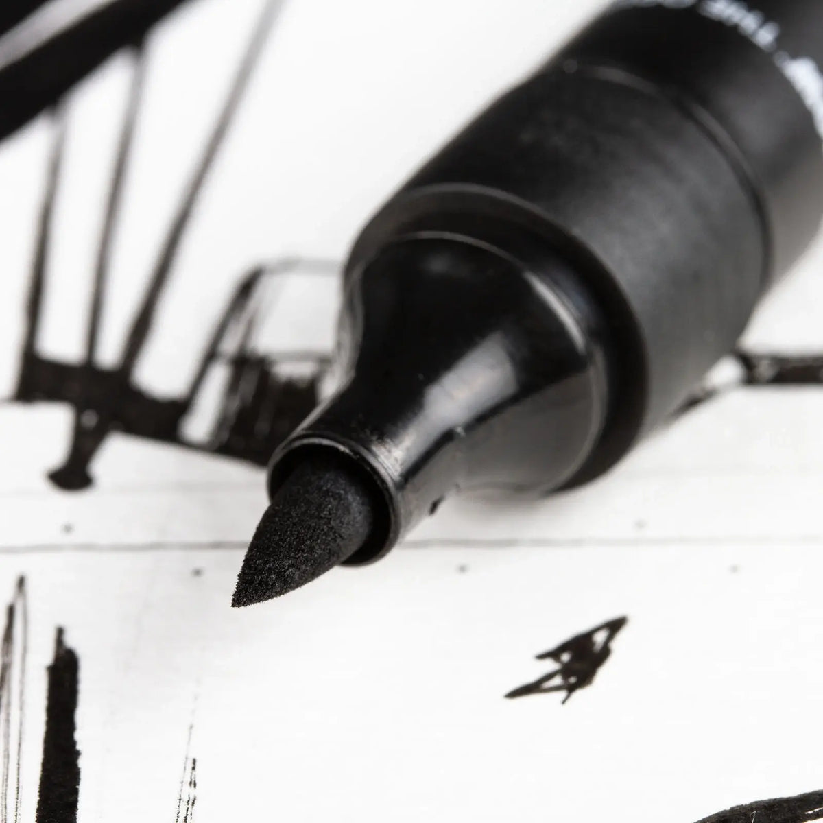Molotow Blackliner Brush Zwart - Brushmarker