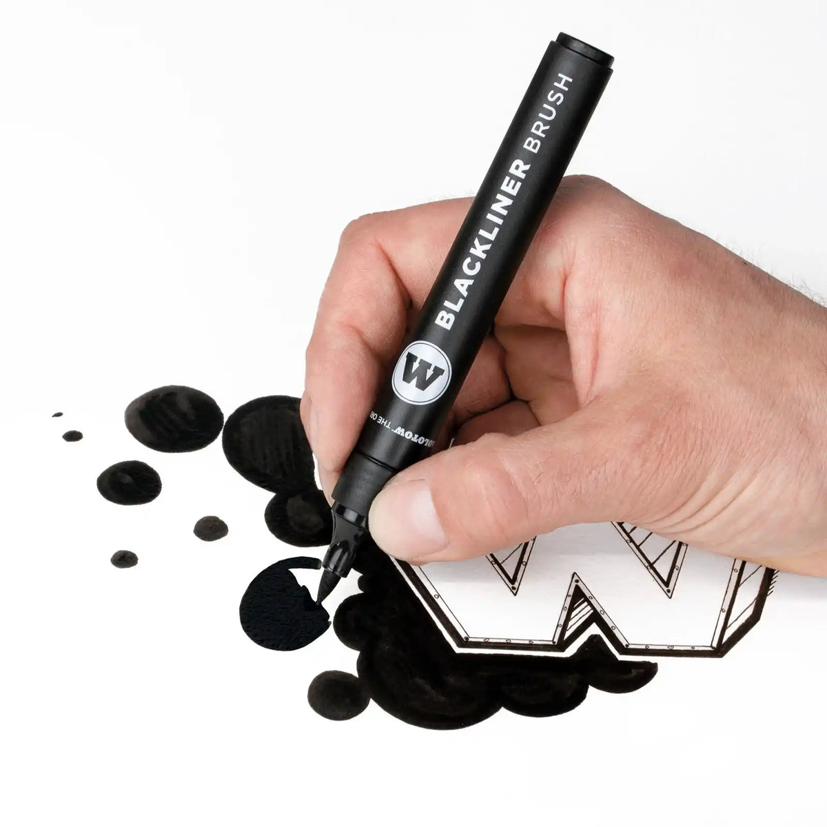 Molotow Blackliner Brush Zwart - Brushmarker