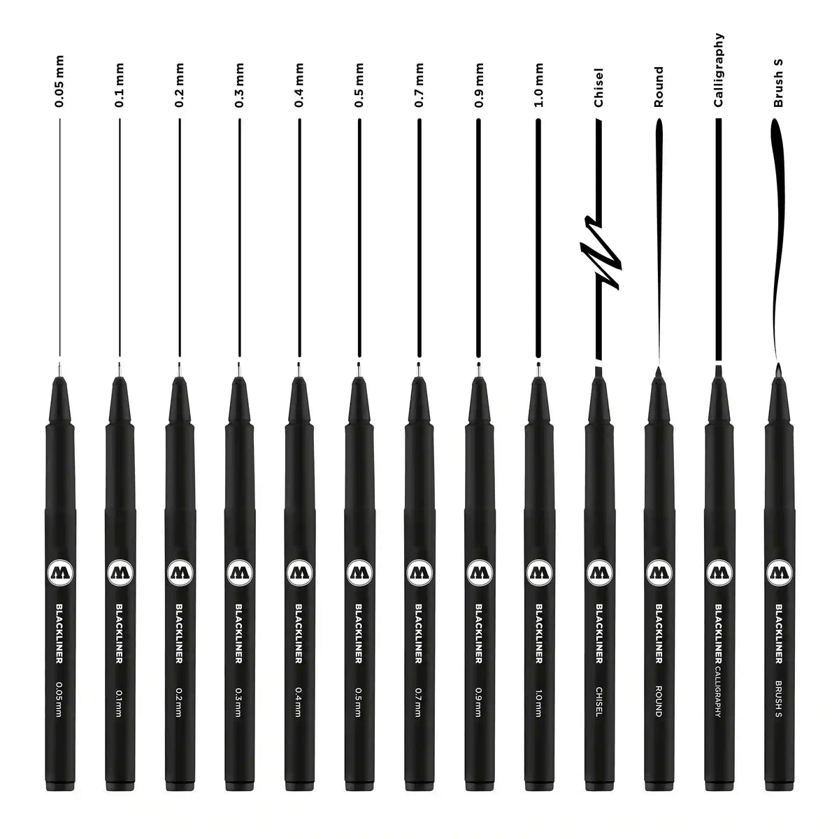 Molotow Blackliner Fineliner Zwart - Beitel Punt