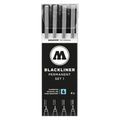 Molotow Blackliner Fineliner Zwart Set 1 4 Stuks - 0,05, 0,1, 0,2 en 0,4