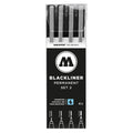 Molotow Blackliner Fineliner Zwart Set 2 4 Stuks - 0,3, 0,5, 0,7 en 1,0