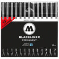Molotow Blackliner Fineliner Zwart Set Compleet 13 Stuks