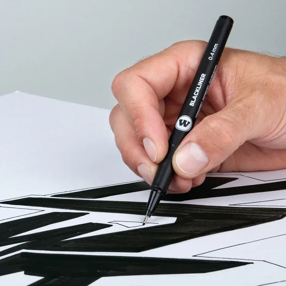 Molotow Blackliner Fineliner Zwart - Beitel Punt