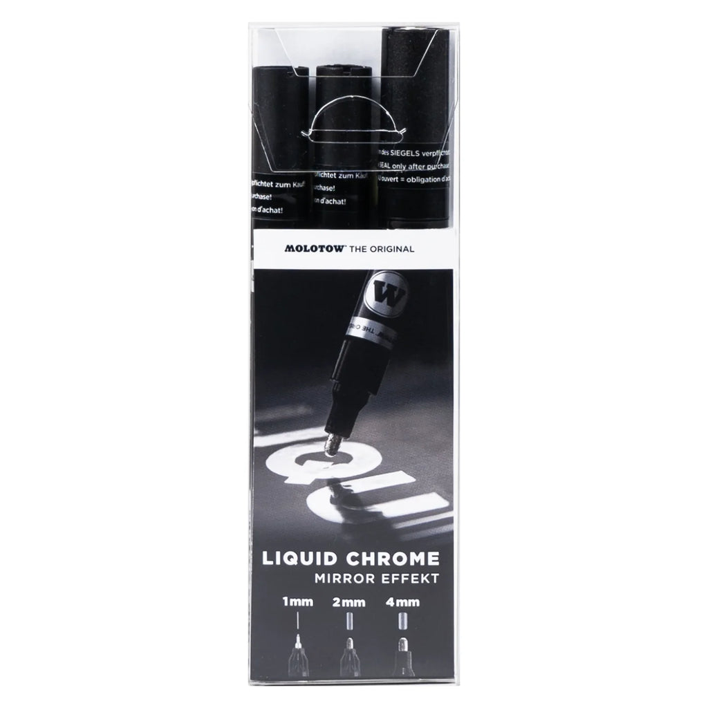 Molotow Liquid Chrome Marker Set 3 Stuks - Chroommarker 1, 2 en 4 mm