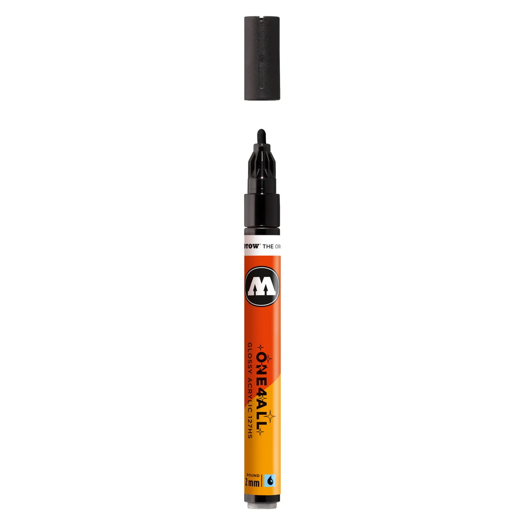 Molotow ONE4ALL 127HS Verfstift Glanzend Zwart - Acrylmarker 2 mm