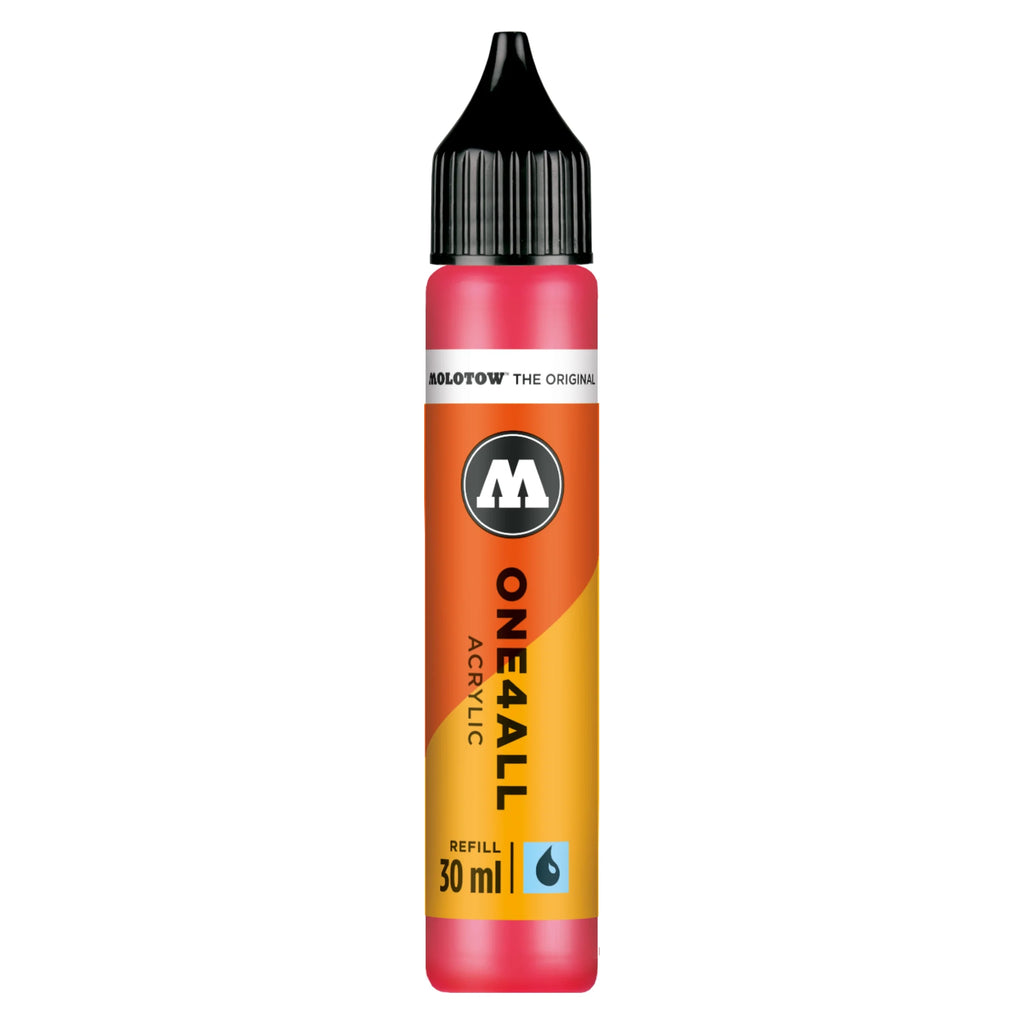 Molotow ONE4ALL Acryl Navulinkt Neon Rood Fluo - 30 ml