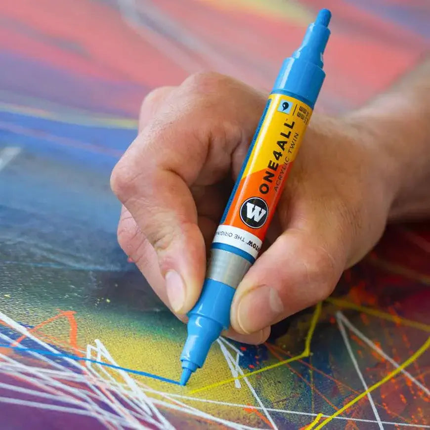 Molotow ONE4ALL TWIN Verfstift Lagune Blauw - Acrylmarker 1,5 en 4 mm