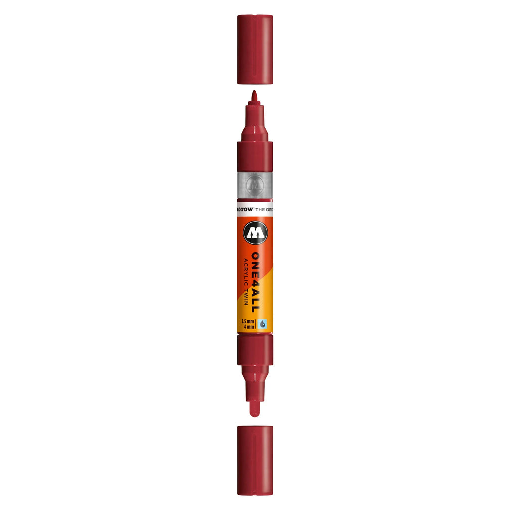 Molotow ONE4ALL TWIN Verfstift Bordeaux Rood - Acrylmarker 1,5 en 4 mm