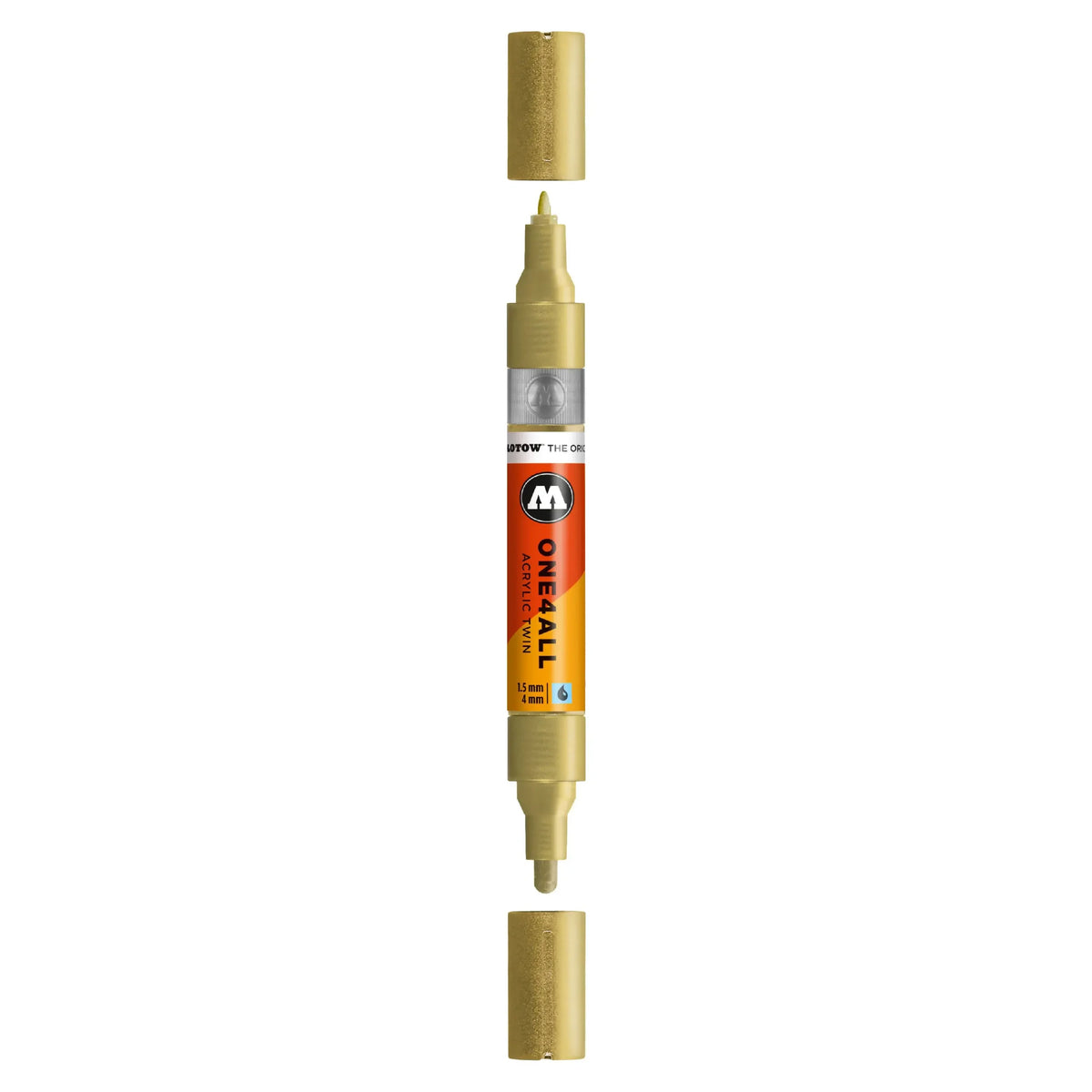 Molotow ONE4ALL TWIN Verfstift Goud - Acrylmarker 1,5 en 4 mm