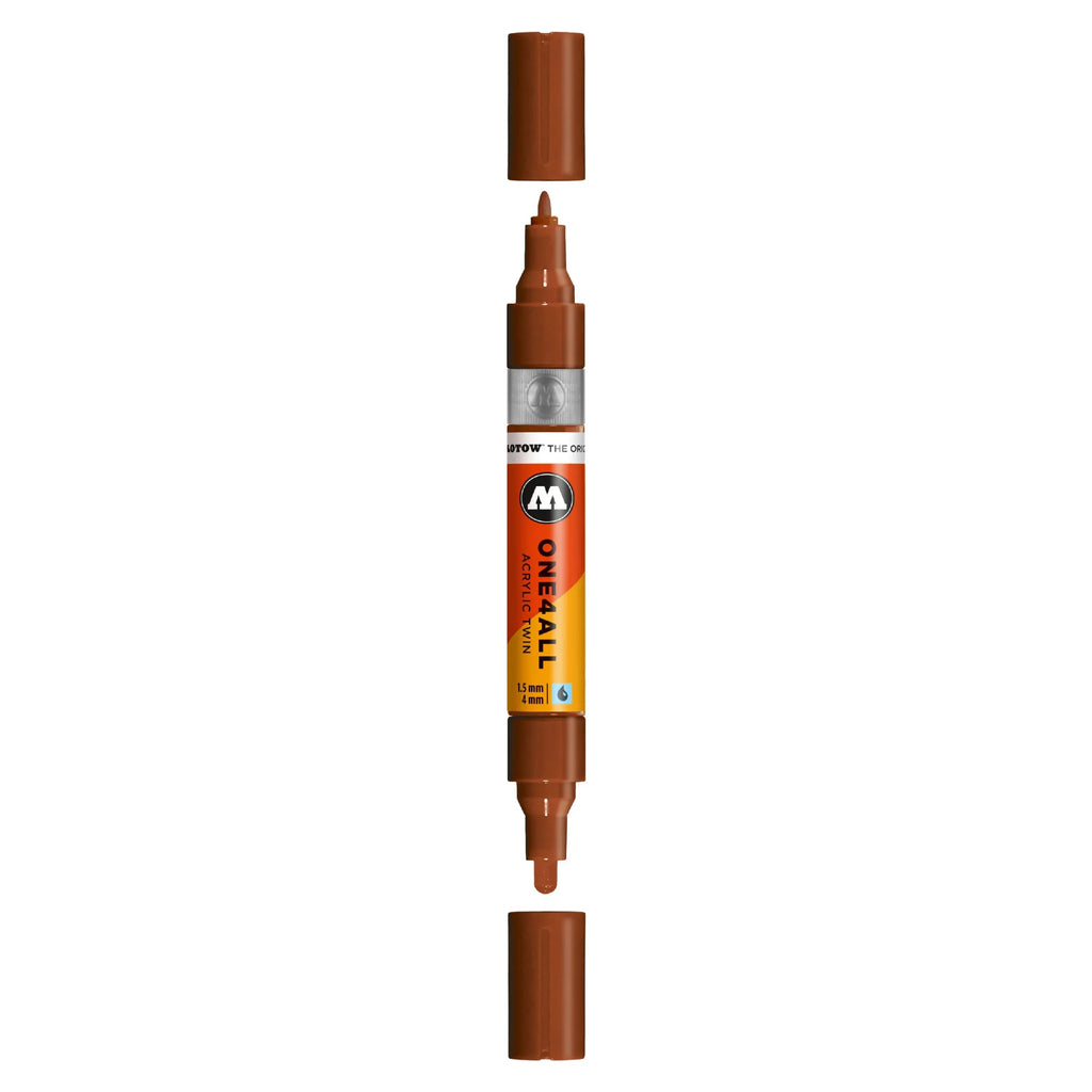 Molotow ONE4ALL TWIN Verfstift Hazelnoot Bruin - Acrylmarker 1,5 en 4 mm