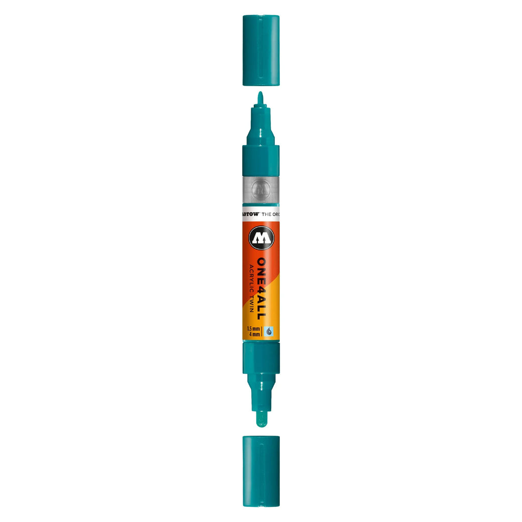 Molotow ONE4ALL TWIN Verfstift Lagune Blauw - Acrylmarker 1,5 en 4 mm