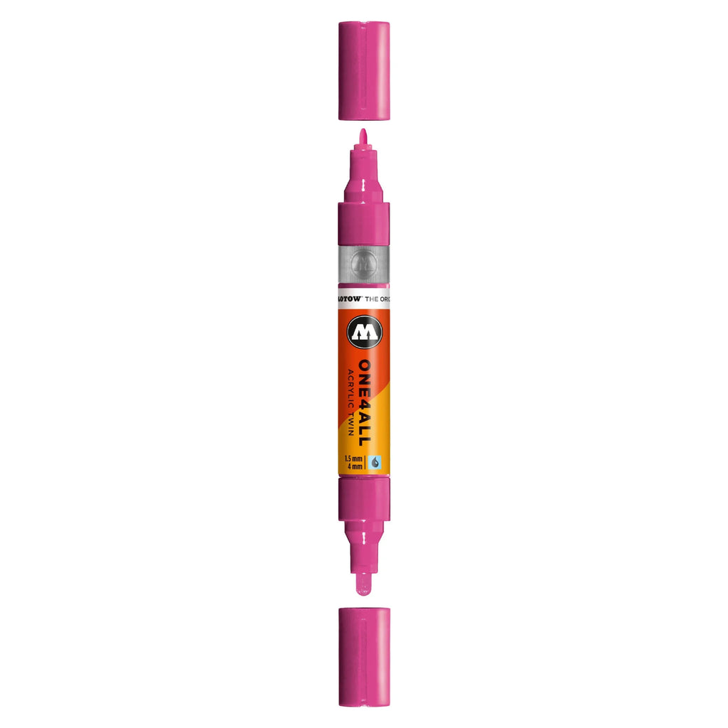 Molotow ONE4ALL TWIN Verfstift Magenta - Acrylmarker 1,5 en 4 mm