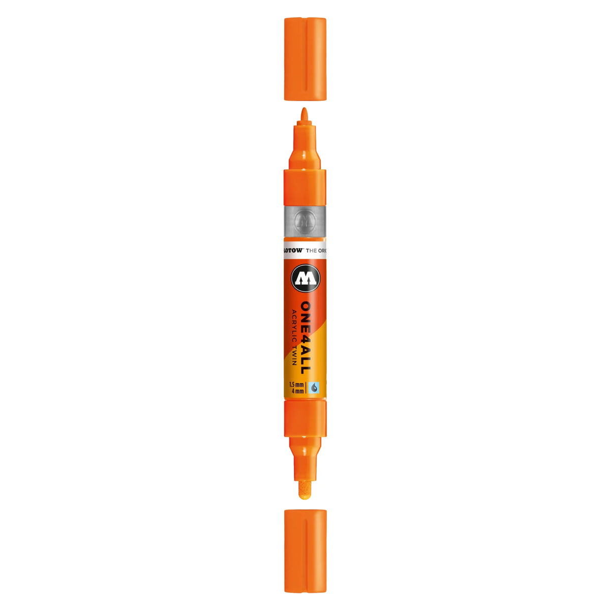Molotow ONE4ALL TWIN Verfstift Neon Oranje Fluo - Acrylmarker 1,5 en 4 mm