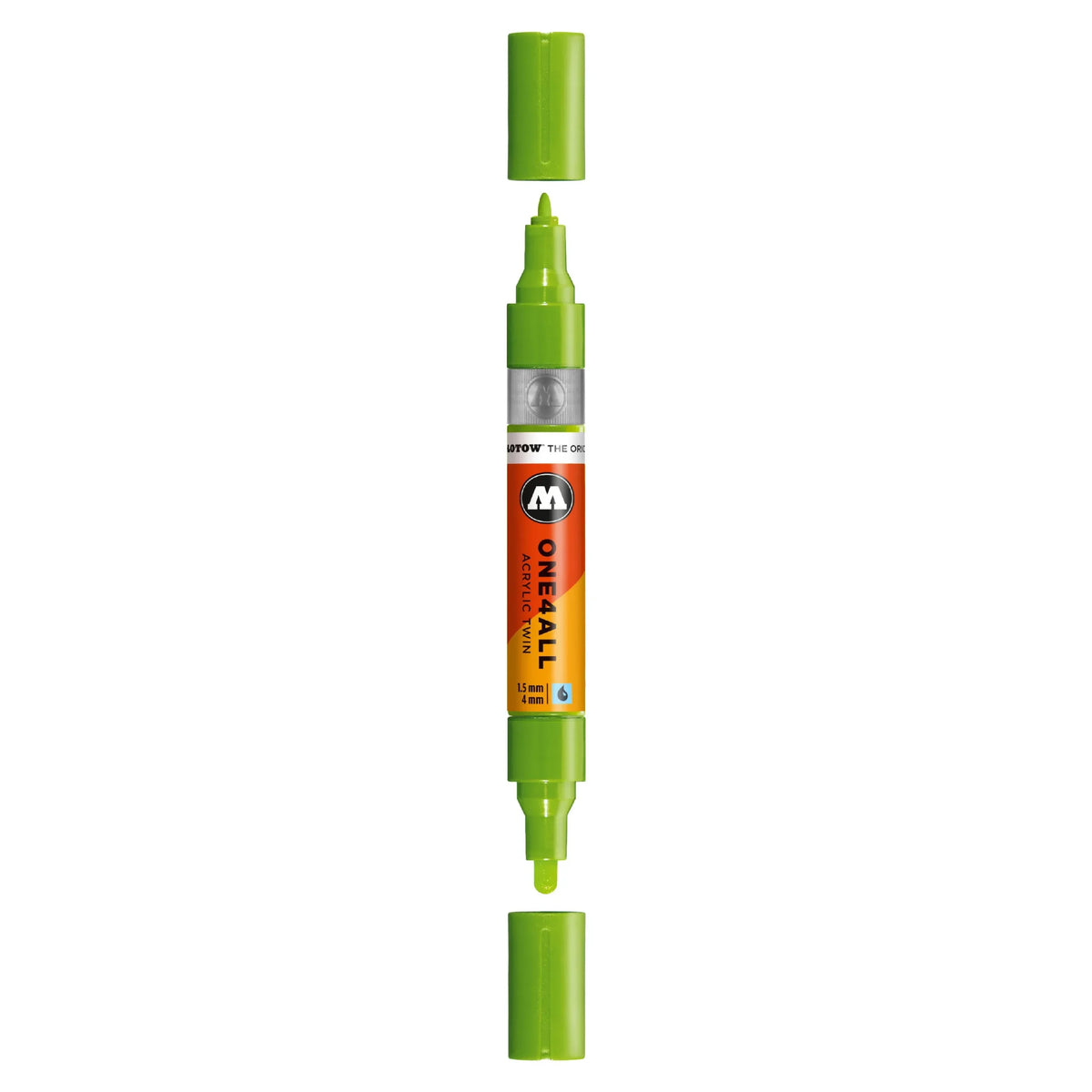 Molotow ONE4ALL TWIN Verfstift Sprinkhaan Groen - Acrylmarker 1,5 en 4 mm