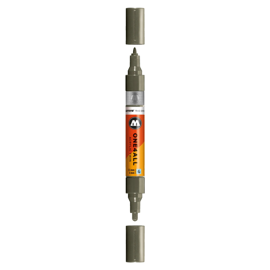 Molotow ONE4ALL TWIN Verfstift Steen Grijs Donker - Acrylmarker 1,5 en 4 mm
