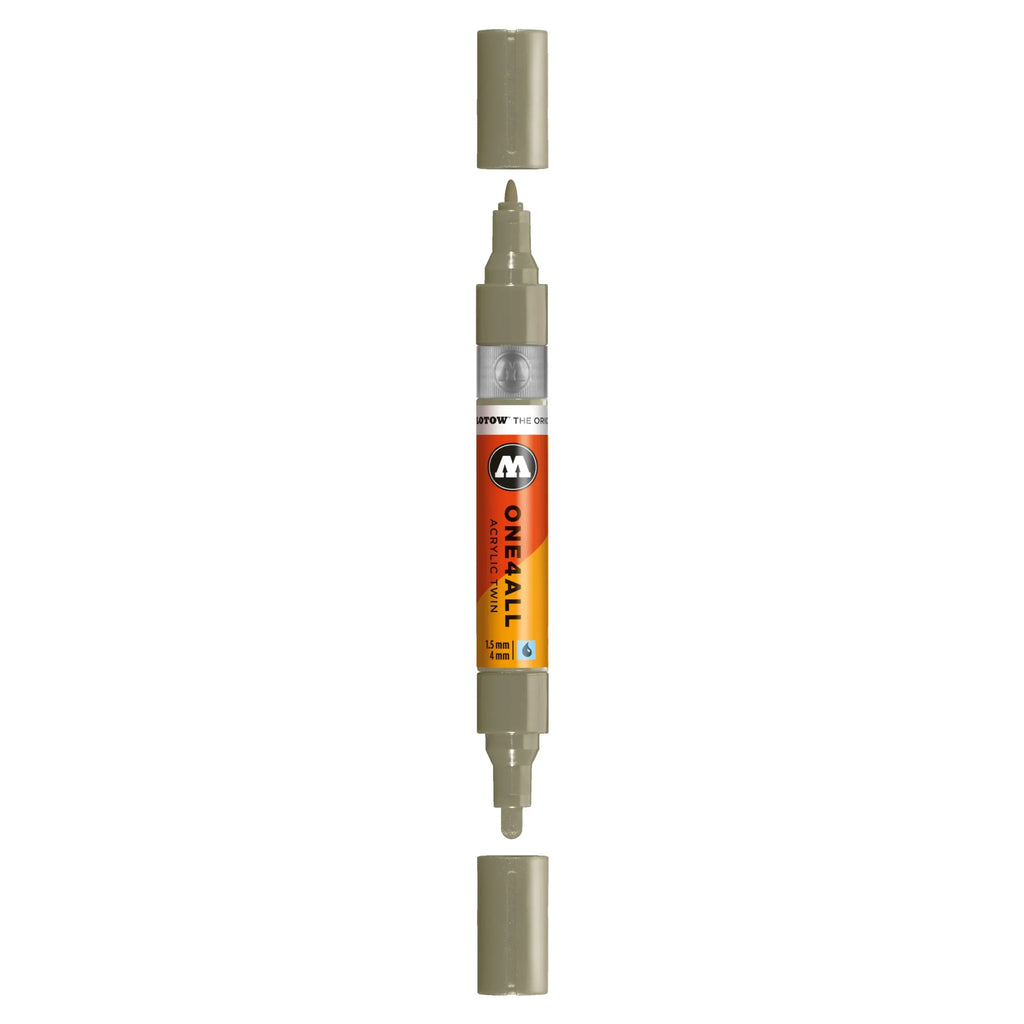 Molotow ONE4ALL TWIN Verfstift Steen Grijs Midden - Acrylmarker 1,5 en 4 mm