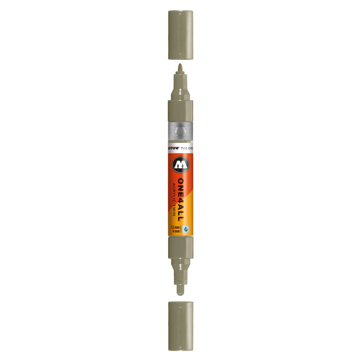Molotow ONE4ALL TWIN Verfstift Steen Grijs Midden - Acrylmarker 1,5 en 4 mm