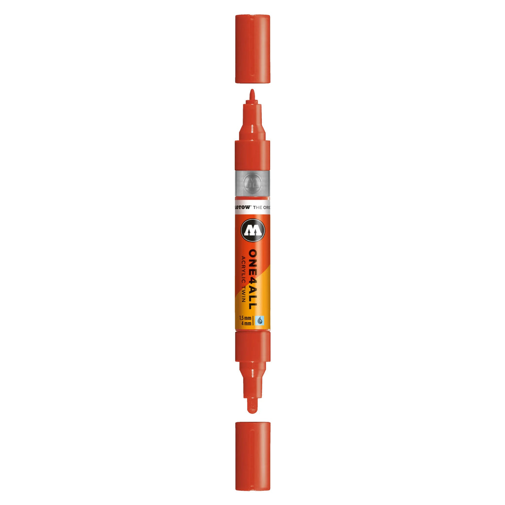 Molotow ONE4ALL TWIN Verfstift Vermilion - Acrylmarker 1,5 en 4 mm