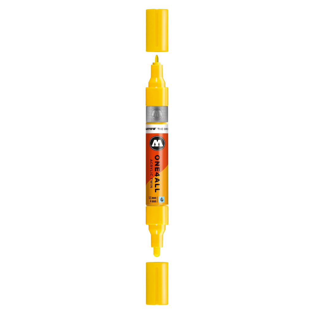 Molotow ONE4ALL TWIN Verfstift Zink Geel - Acrylmarker 1,5 en 4 mm