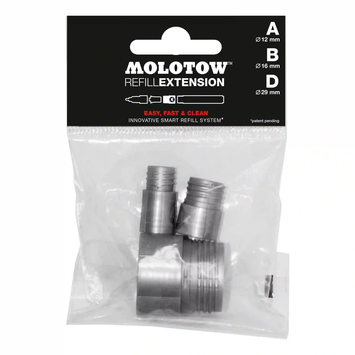 Molotow Refill Extension Tryout Pack - Navuladapter A, B en D