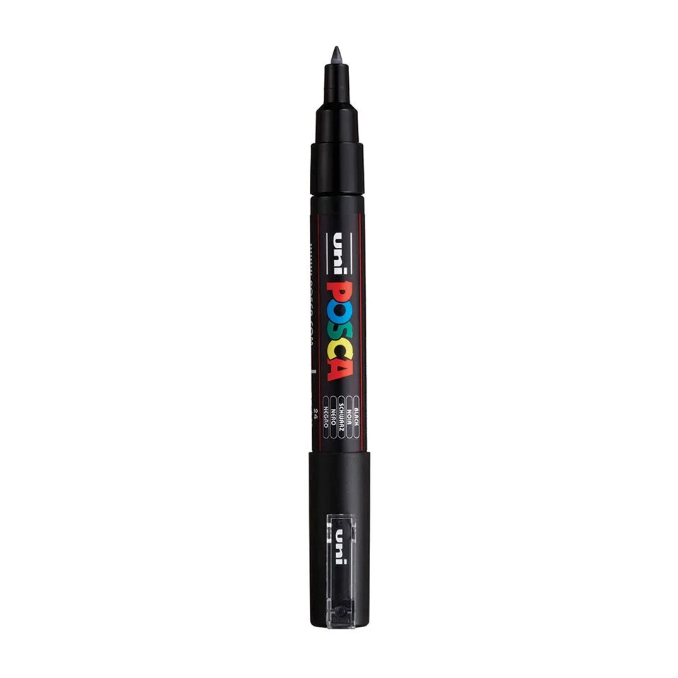 Posca PC-1MC Verfstift Zwart - Acrylmarker Extra Fijn