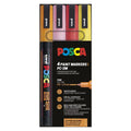 Posca PC-3M Verfstift Set Glitter Warme Kleuren 4 Stuks - Acrylmarker Fijn