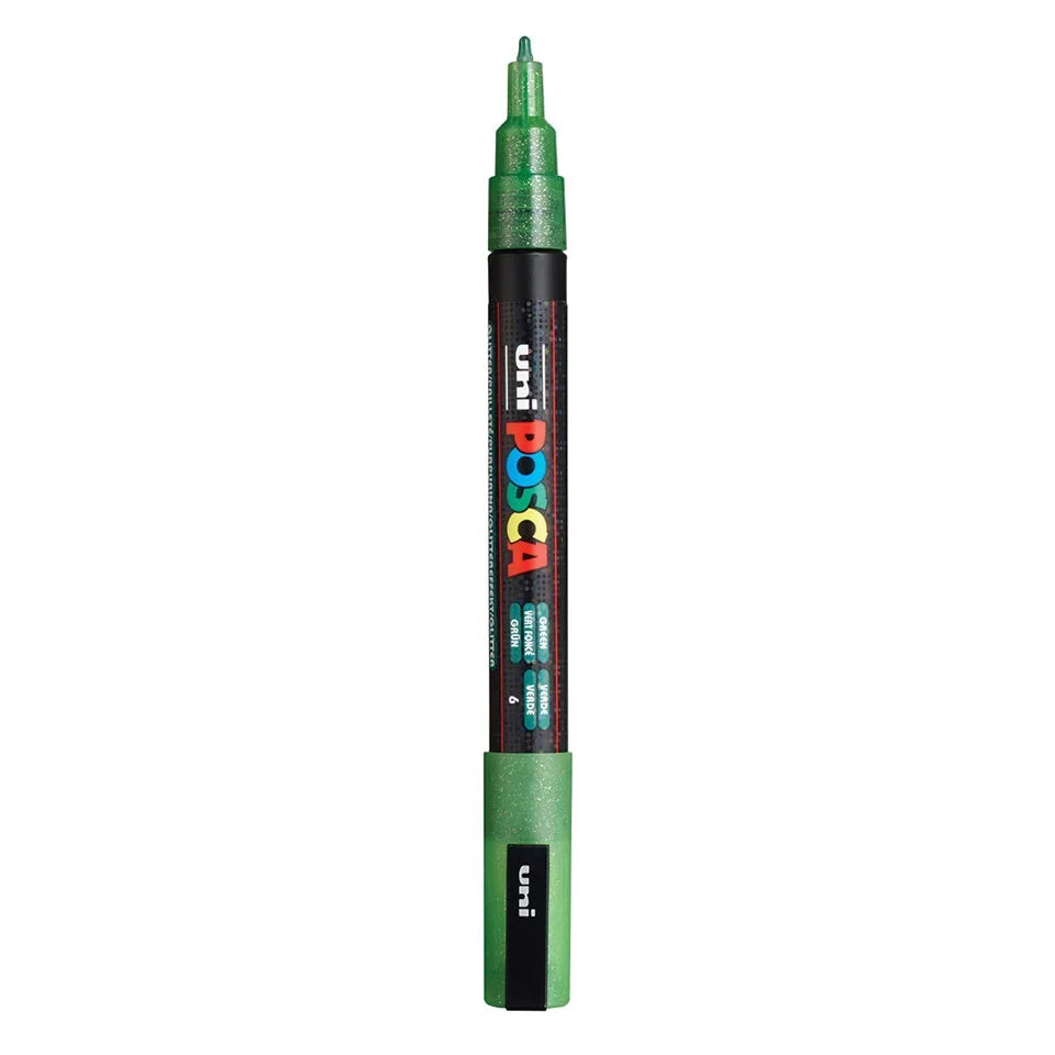 Posca PC-3M Verfstift Glitter Groen - Acrylmarker Fijn
