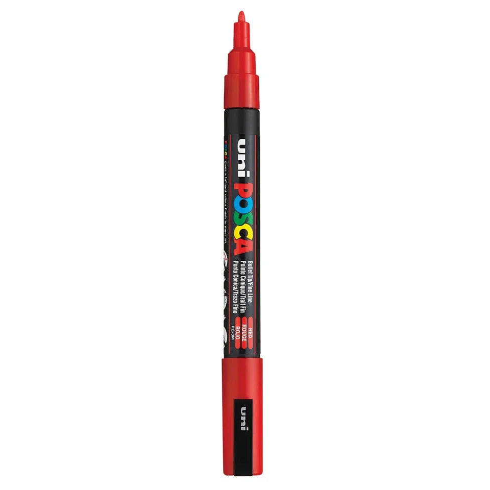 Posca PC-3M Verfstift Rood - Acrylmarker Fijn
