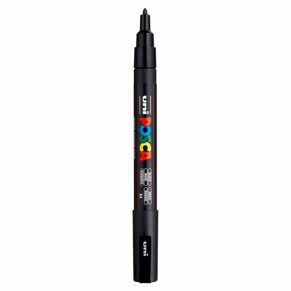 Posca PC-3M Verfstift Zwart - Acrylmarker Fijn