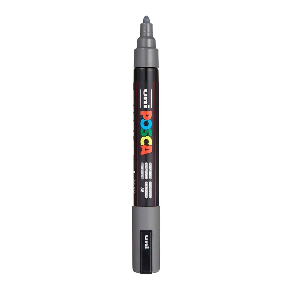 Posca PC-5M Verfstift Diep Grijs - Acrylmarker Medium