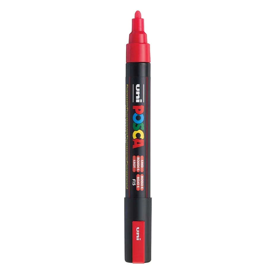Posca PC-5M Verfstift Fluo Rood - Acrylmarker Medium