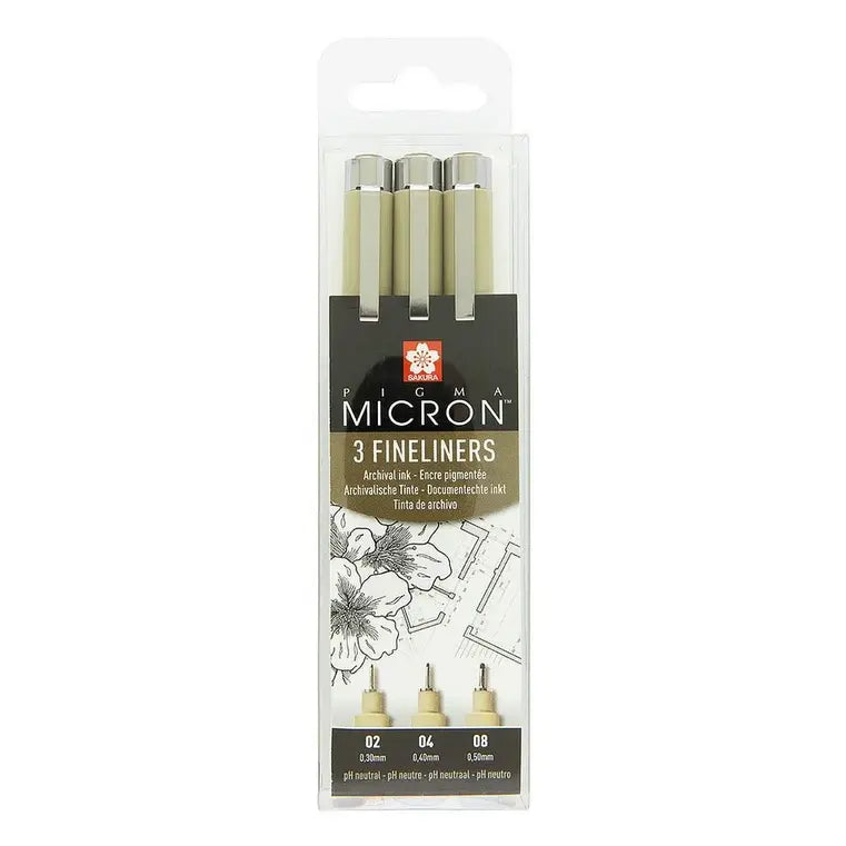 Sakura Pigma Micron Fineliner Set Zwart 3 Stuks