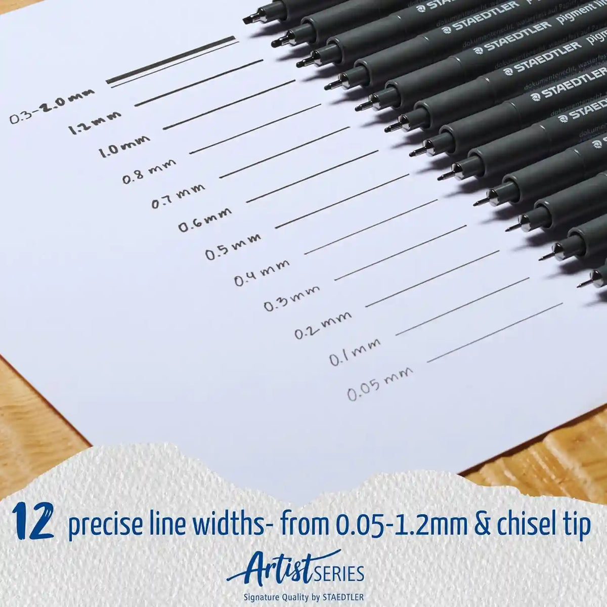 Staedtler Pigment Liner Fineliner Set Zwart 6 Stuks